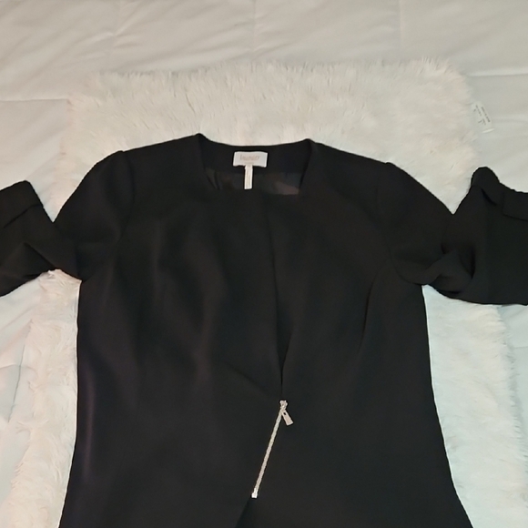 Black Zippered Blazer SIZE 10 - Picture 1 of 10